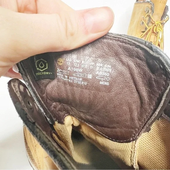 Timberland Britton Hill Moc Toe Boot Nubuck Leather Tan Size 13 Men’s - Picture 4 of 6